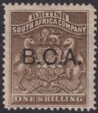 Click for more photos and details British Central Africa 1891 QV BCA Opt on BSAC 1sh Grey-Brown Mint SG7 cat £35