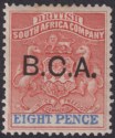 Click for more photos and details British Central Africa 1891 QV BCA Opt on BSAC 8d Red + Ultra Mint SG6a c£45 TON