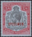Nyasaland 1913 KGV SPECIMEN 2sh6d Black and Red on Blue SG94s