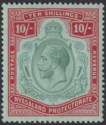 Nyasaland 1913 KGV 10sh Pale Green and Deep Scarlet on Green Mint SG96 cat £130