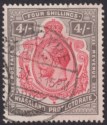 Nyasaland 1927 KGV 4sh Carmine and Black Used SG111 cat £50