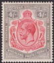 Nyasaland 1927 KGV 4sh Carmine and Black Mint SG111 cat £35