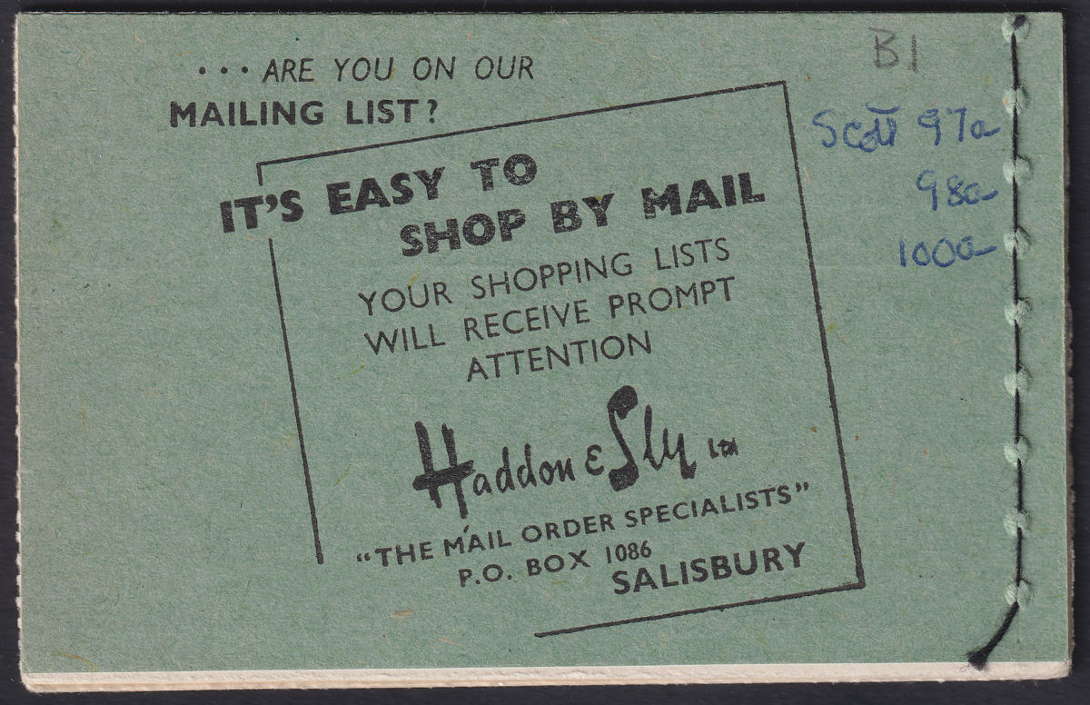 Northern Rhodesia 1954 QEII 2sh6d Stamp Booklet Complete SB1 cat £50 left stitch