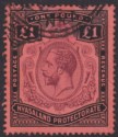 Click for more photos and details Nyasaland 1913 KGV £1 Purple + Black Used* SG98 with Bogus Zomba postmark