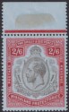 Click for more photos and details Nyasaland 1913 KGV 2sh6d Black and Red on Blue Marginal Mint SG94