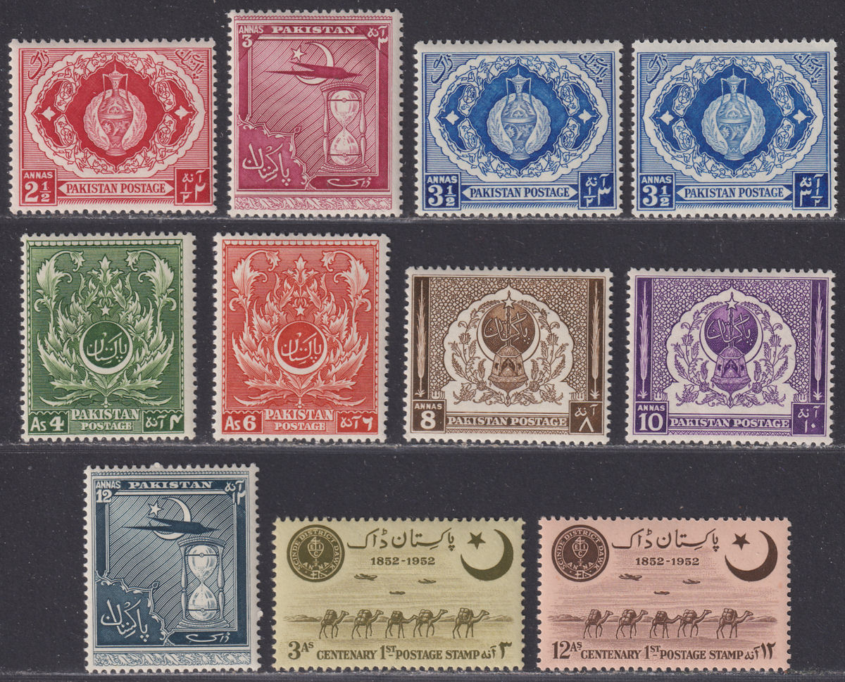 Pakistan 1951 Fourth Anniversary of Independence Set / Scinde Dawk 3a, 12a Mint