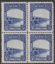 Pakistan 1948 Barrage 3½a Bright Blue Mint Block of Four SG32