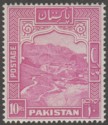 Pakistan 1948 Khyber Pass 10r Magenta perf 14 Mint SG41