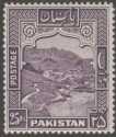 Pakistan 1954 Khyber Pass 25r Violet perf 13 Mint SG43b