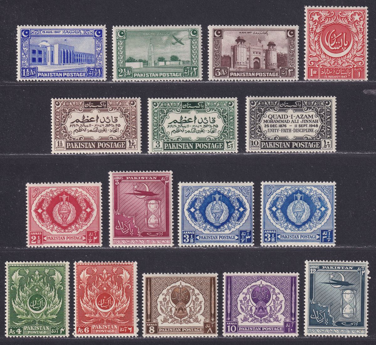 Pakistan 1948-51 Independence  / Jinnah / 4th Anniv Independence Sets Mint