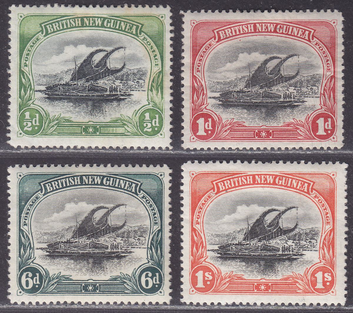 British New Guinea 1901 Lakatoi wmk Horiz Part Set to 1sh Mint cat £180 British Commonwealth