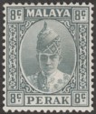 Malaya Perak 1938 KGVI Sultan Iskandar 8c Grey Mint SG110