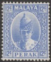 Malaya Perak 1938 KGVI Sultan Iskandar 12c Bright Ultramarine Mint SG113