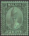 Click for more photos and details Malaya Perak 1938 KGVI Sultan Iskandar 50c Black on Emerald Mint SG118