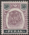 Click for more photos and details Malaya Perak 1895 Tiger 50c Dull Purple and Greenish Black Mint SG74
