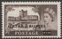 Click for more photos and details Qatar 1957 QEII Castle 2r on 2sh6d Type II Mint SG13a