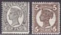 Click for more photos and details Queensland 1907-09 Queen Victoria 4d Grey-Black Die II, 5d Dull Brown Mint