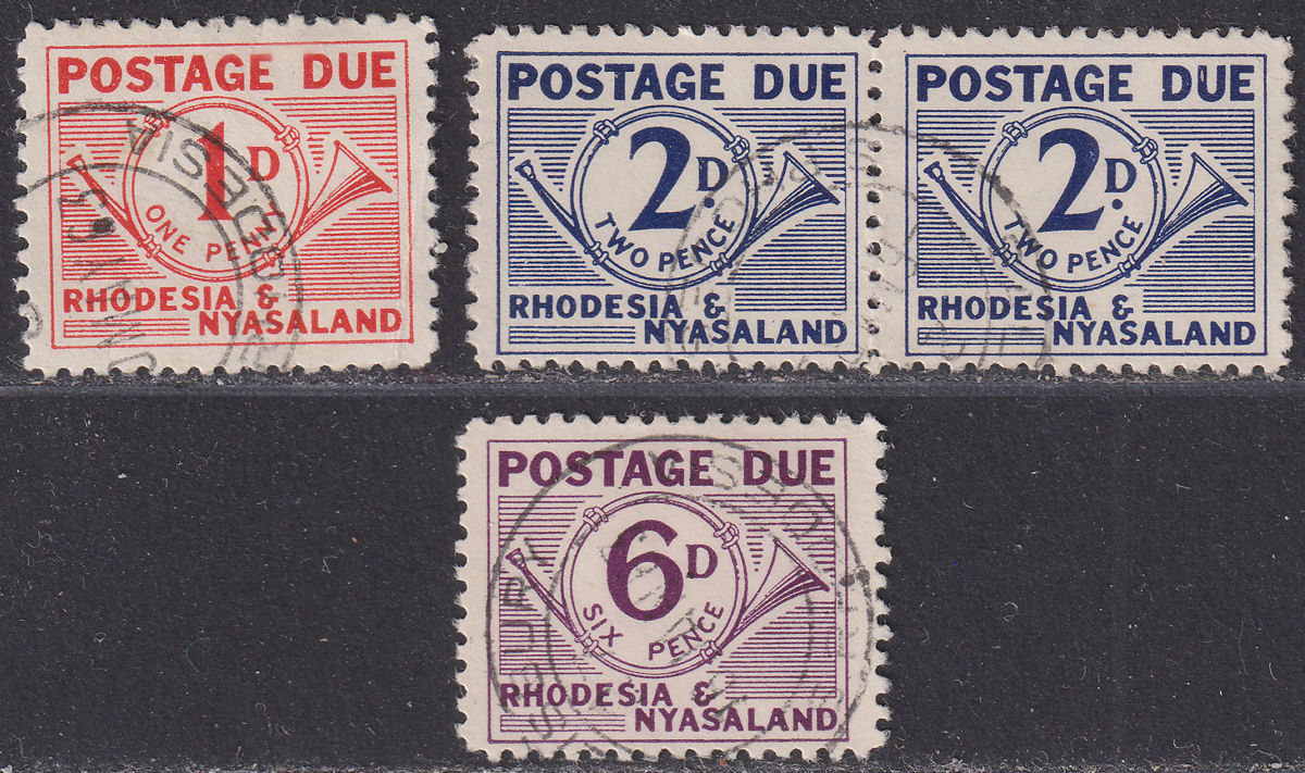 Rhodesia & Nyasaland 1961 QEII Postage Due Part Set to 6d Used