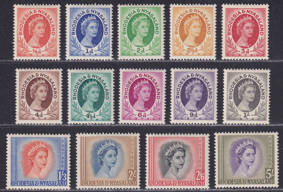 Rhodesia & Nyasaland 1954 Queen Elizabeth II Short Set to 5sh Mint SG1-13