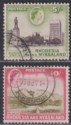 Click for more photos and details Rhodesia & Nyasaland 1959 QEII 5sh, 10sh Used SG29-30 cat £30