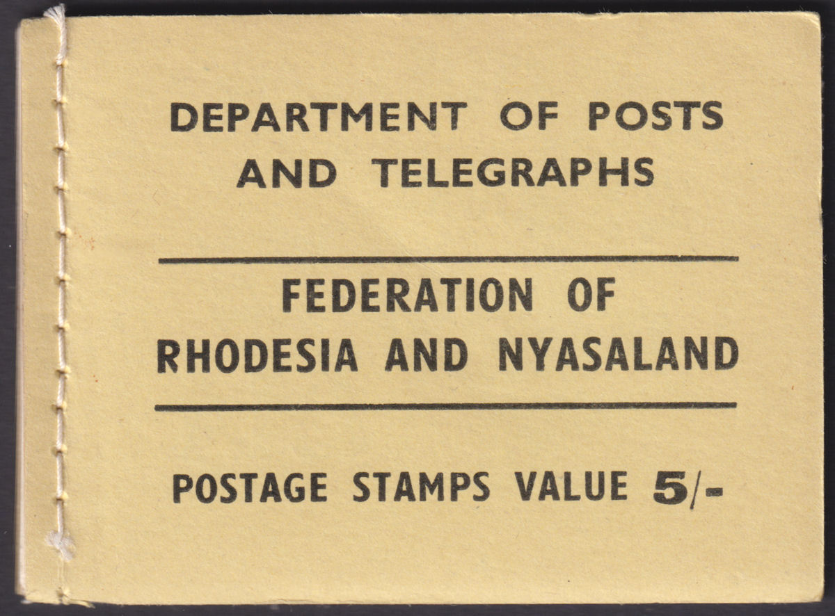 Rhodesia & Nyasaland 1955 QEII 5sh Stamp Booklet Complete Mint SB1 cat £50