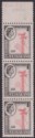 Rhodesia & Nyasaland 1959 QEII 1d Strip with Pylon re-entry Mint SG19aa cat £22
