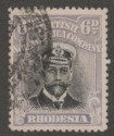 Click for more photos and details Rhodesia 1913 KGV Admiral 6d Black and Mauve Die I p15 Used SG217