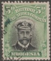 Click for more photos and details Rhodesia 1913 KGV Admiral 5d Black and Green Die I p14 Used SG212