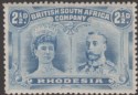 Click for more photos and details Rhodesia 1910 KGV Double Head 2½d Dull Blue? p14 Mint SG132 cat £35