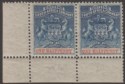 Click for more photos and details Rhodesia 1893 QV BSAC Small Arms ½d Deep Blue and Vermilion Pair Mint SG19