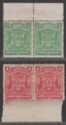 Click for more photos and details Rhodesia 1898-1904 QV BSAC Mono Arms ½d Yellow-Green, 1d Rose Pairs Mint