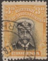 Rhodesia 1913 KGV Admiral 3d Black and Yellow Die I p14 Used SG210
