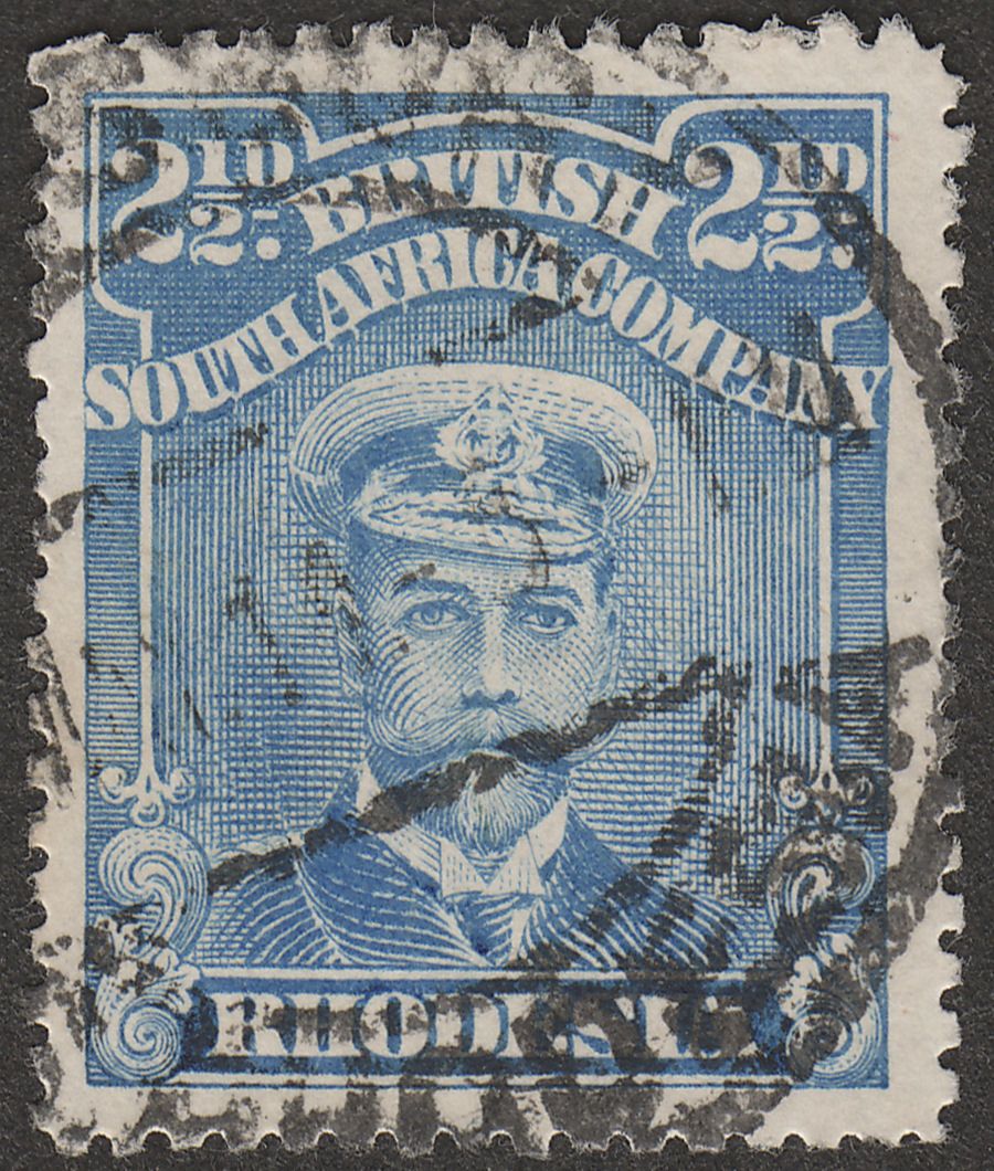 Rhodesia 1913 KGV Admiral 2½d Bright Blue p15 Used SG208