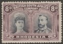 Click for more photos and details Rhodesia 1910 KGV Double Head 8d Grey-Black + Dull Purple p13½ Mint SG185 cat£60
