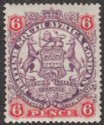 Rhodesia 1896 QV BSAC Large Arms 6d Mauve and Rose Mint SG46