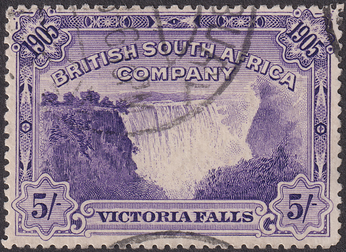 Rhodesia 1905 KEVII BSAC Victoria Falls 5sh Violet Used SG99 cat £50