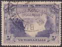 Rhodesia 1905 KEVII BSAC Victoria Falls 5sh Violet Used SG99 cat £50 tone