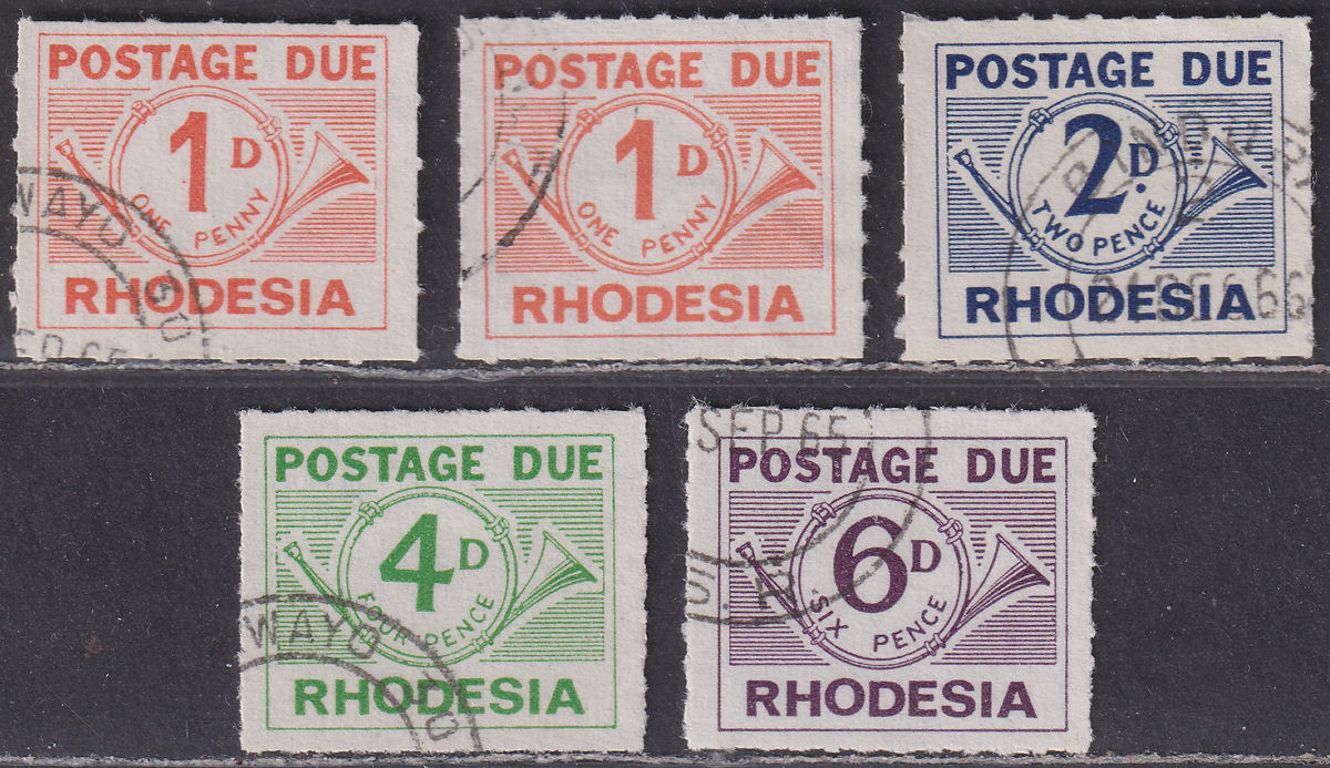 Rhodesia 1965 QEII Postage Due Set Used SG D8-D11 inc 1d var cat £70