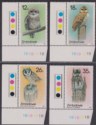 Click for more photos and details Zimbabwe 1987 Owls (1st Series) Plate Number Set UM Mint SG710-713 MNH
