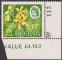 Click for more photos and details Rhodesia 1968 Dual Currency 1sh6d/15c with Sheet Number UM Mint SG410