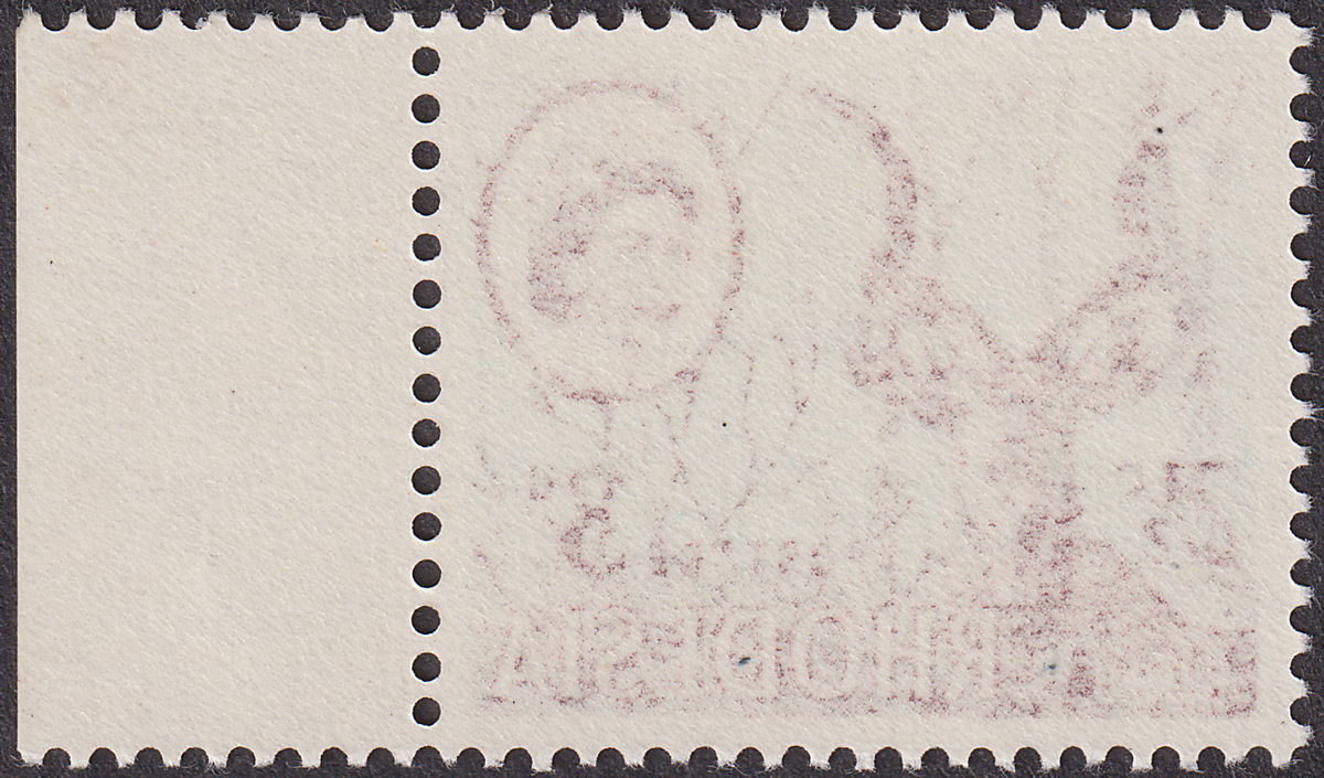 Rhodesia 1967 Dual Currency 3d/2½c Offset on Reverse Variety Mint SG408