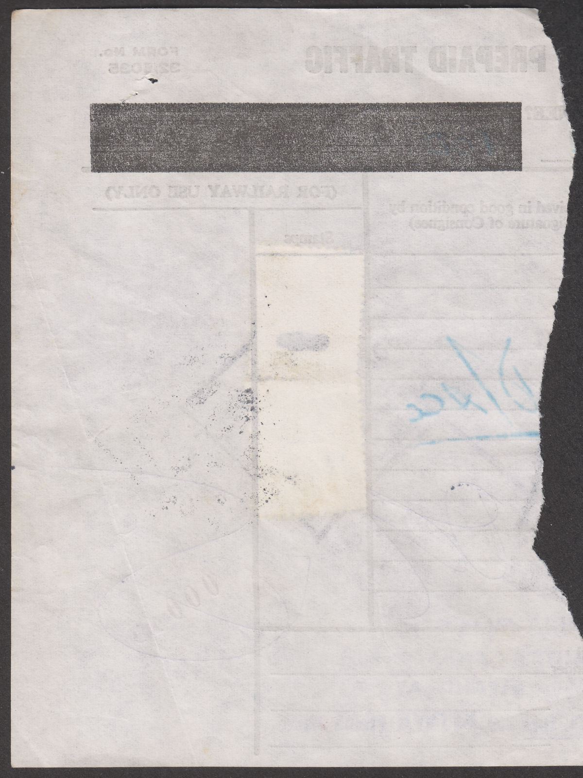 Rhodesia Railways 1968 Parcels NKA on FGS 2sh, NKA on HRD 2d Used Way Bill Piece