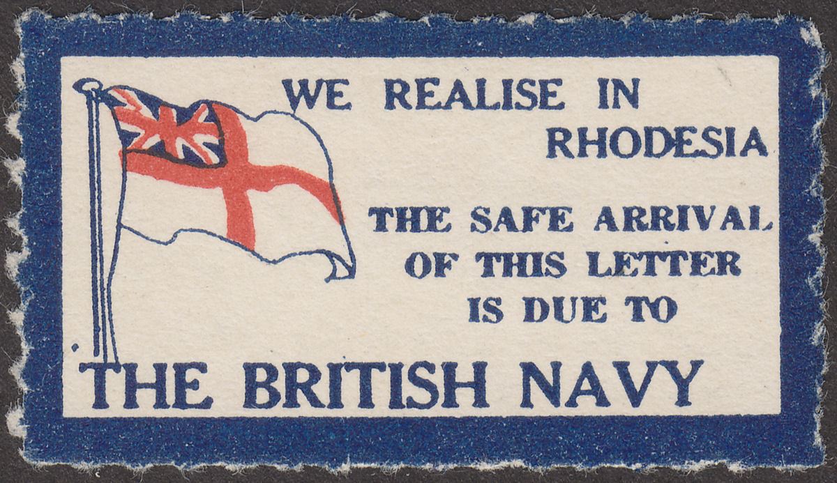 Rhodesia c1940 British Navy Label Unused WE REALISE IN RHODESIA Cinderella Stamp