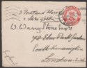 Click for more photos and details Rhodesia 1915 1d Postal Stationery Cover Used QUE QUE to Brighton, England