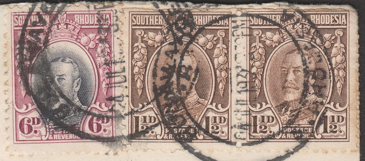 Southern Rhodesia 1934 KGV Field Marshal 6d, 1½d x2 Used on Airmail Cover to UK