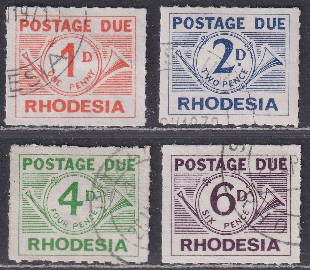 Rhodesia 1965 QEII Postage Due Set Used SG D8-D11 cat £45