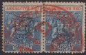 Rhodesia 1892 QV BSAC Small Arms ½d Blue + Vermilion Pair Fiscally Used SG18