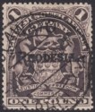 Click for more photos and details Rhodesia 1909 KEVII Large Arms Overprint £1 Grey-Purple Used SG113 c£110 FAULT