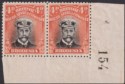 Click for more photos and details Rhodesia 1922 KGV Admiral 4d Black + Orange-Red Die IIIB p14 Sheet No Mint SG294