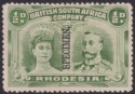 Rhodesia 1910 KGV SPECIMEN Double Head ½d Yellow-Green p14 Mint SG119s